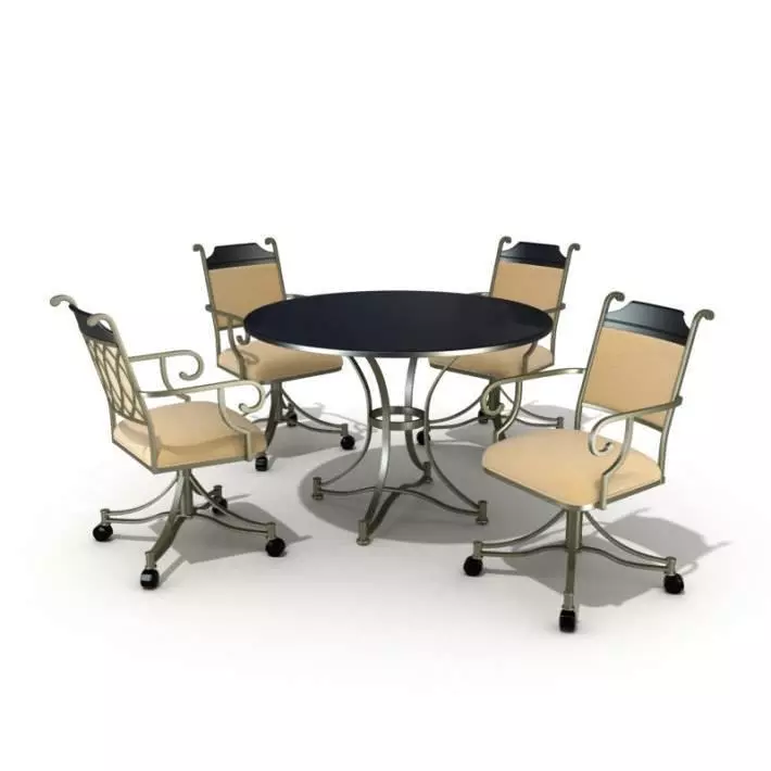 Classic Furniture   Table And Chairs 3D model_0