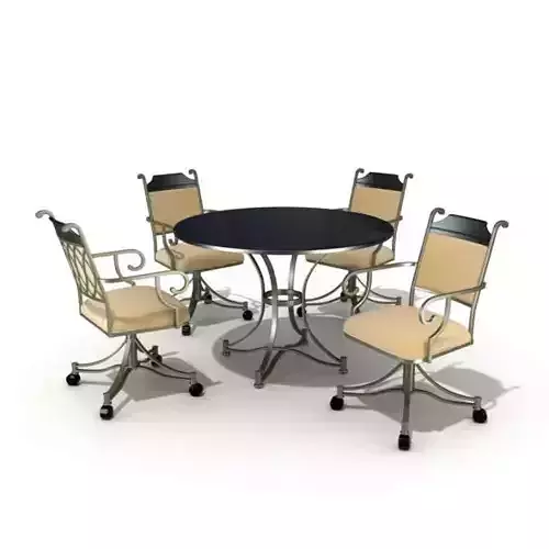 Classic Furniture   Table And Chairs 3D model