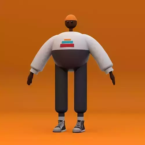 3d illustration character African cartoon character 