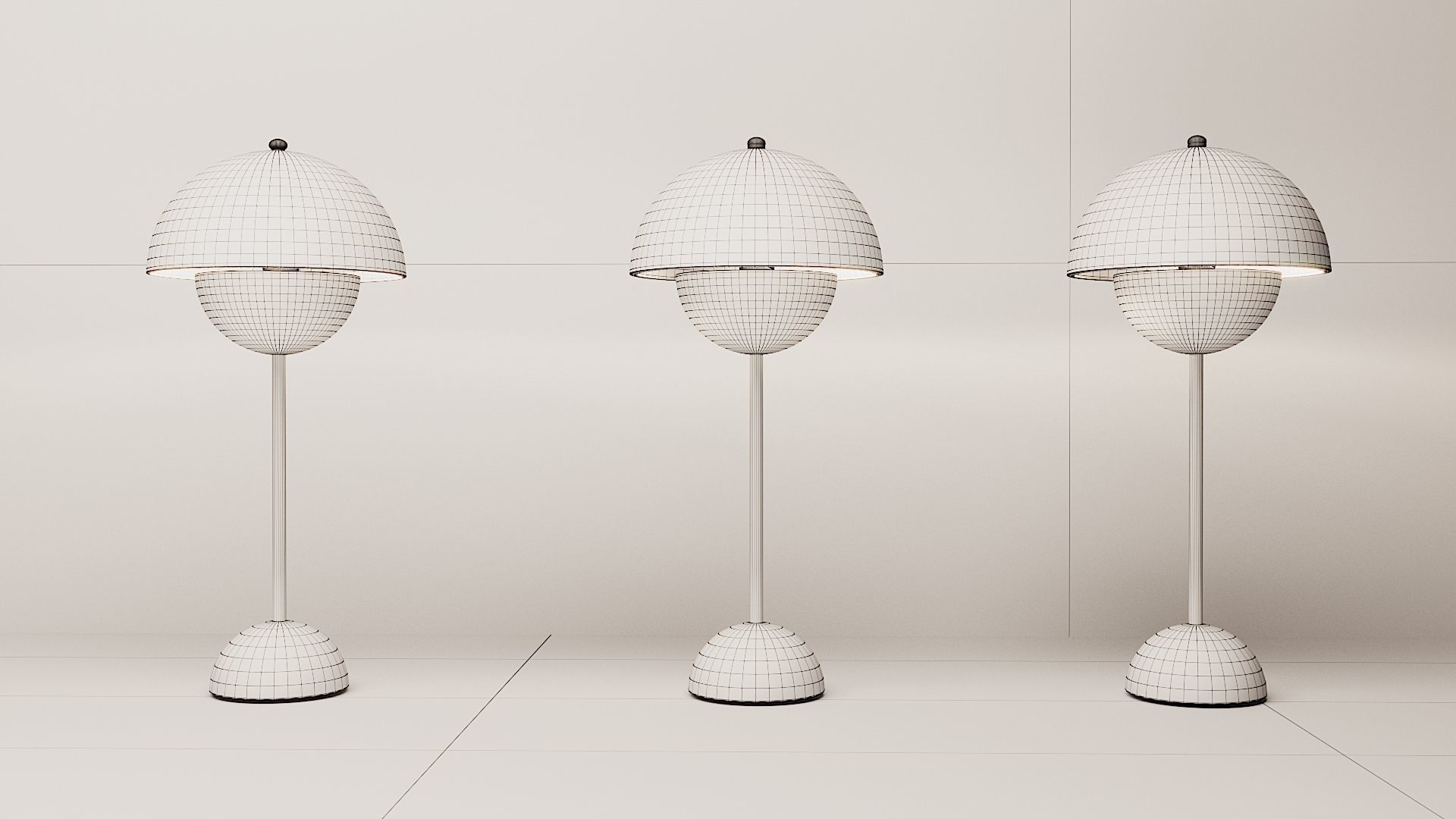 Scandinavian feeling table lamp 3D model_1