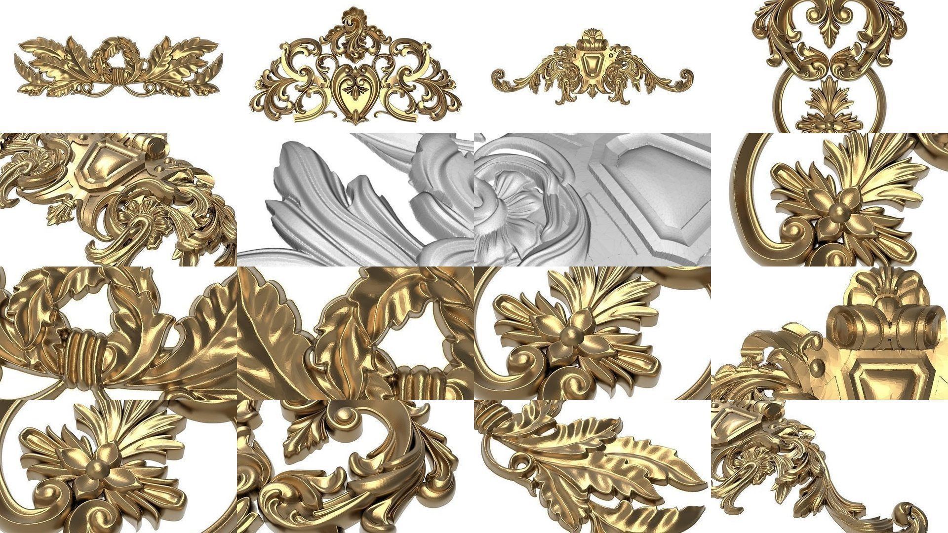 20 decorative pattern set ready for 3D printing 3D Model Collection_1