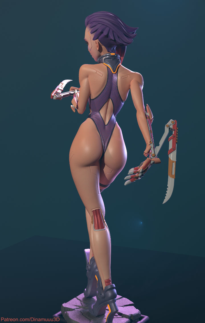 Cyberpunk Girl Blossom Multi Versions SFW NSFW STL 3D print model_10