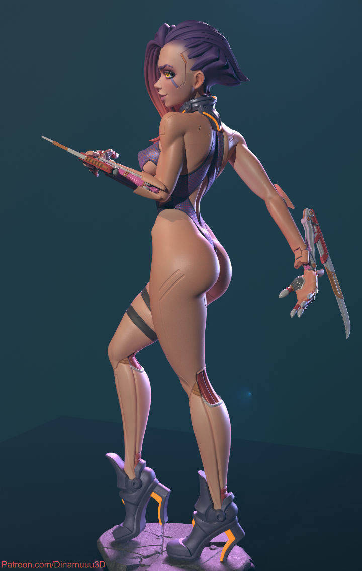 Cyberpunk Girl Blossom Multi Versions SFW NSFW STL 3D print model_9