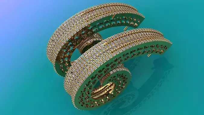 Luxury Jewel Dimon Earring 3D model