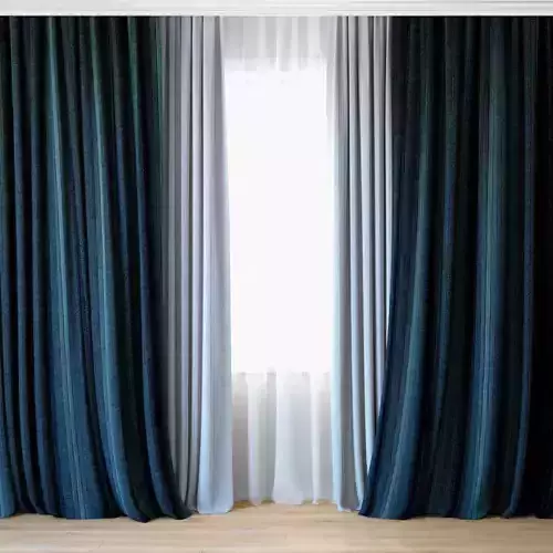 Curtains 06 Canvas curtains and tulle