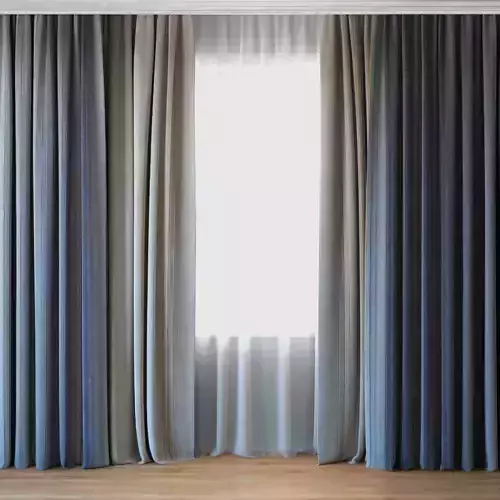 Curtains 07 Canvas curtains and tulle