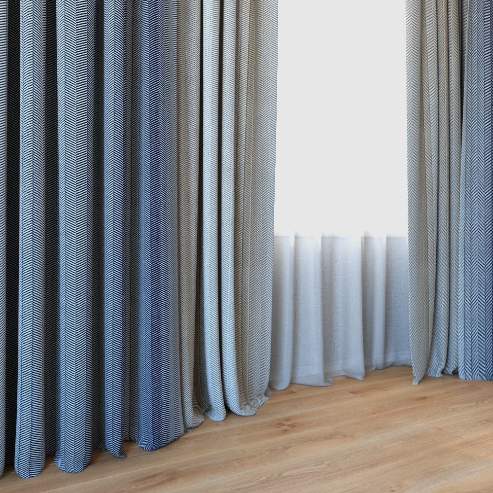Curtains 07 Canvas curtains and tulle 3D model_1