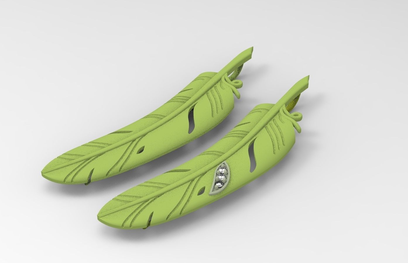 feather two feathers 3D print model_1