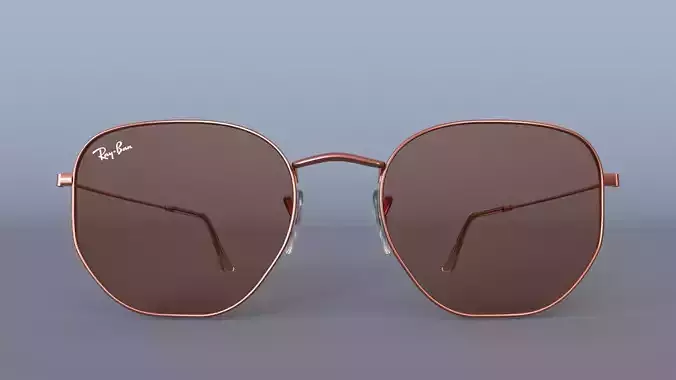 Sunglasses Ray Ban Hexagonal Flat Lenses Bronze 