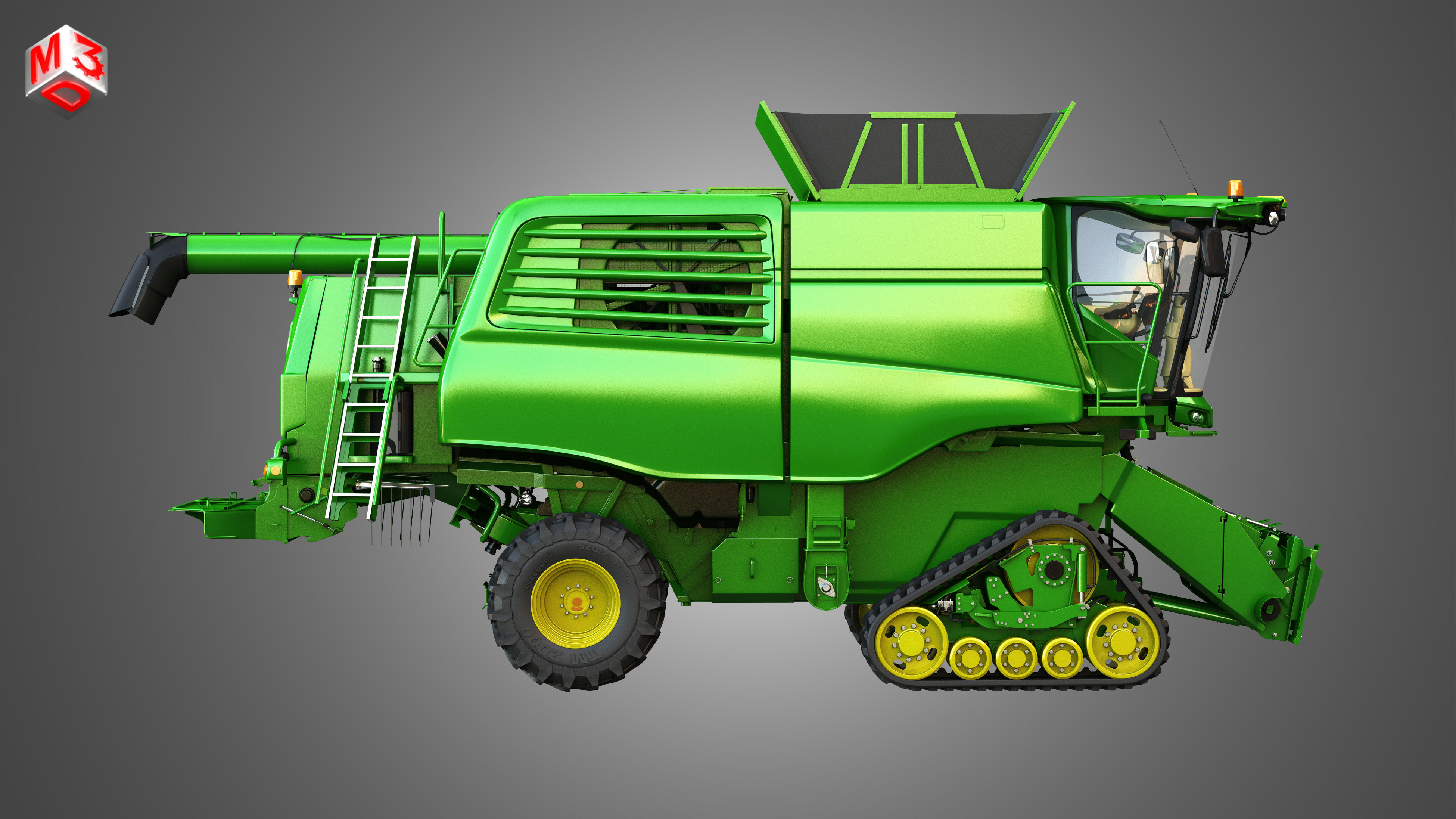 JD - T560 Hillmaster Harvester Combine 3D model_6