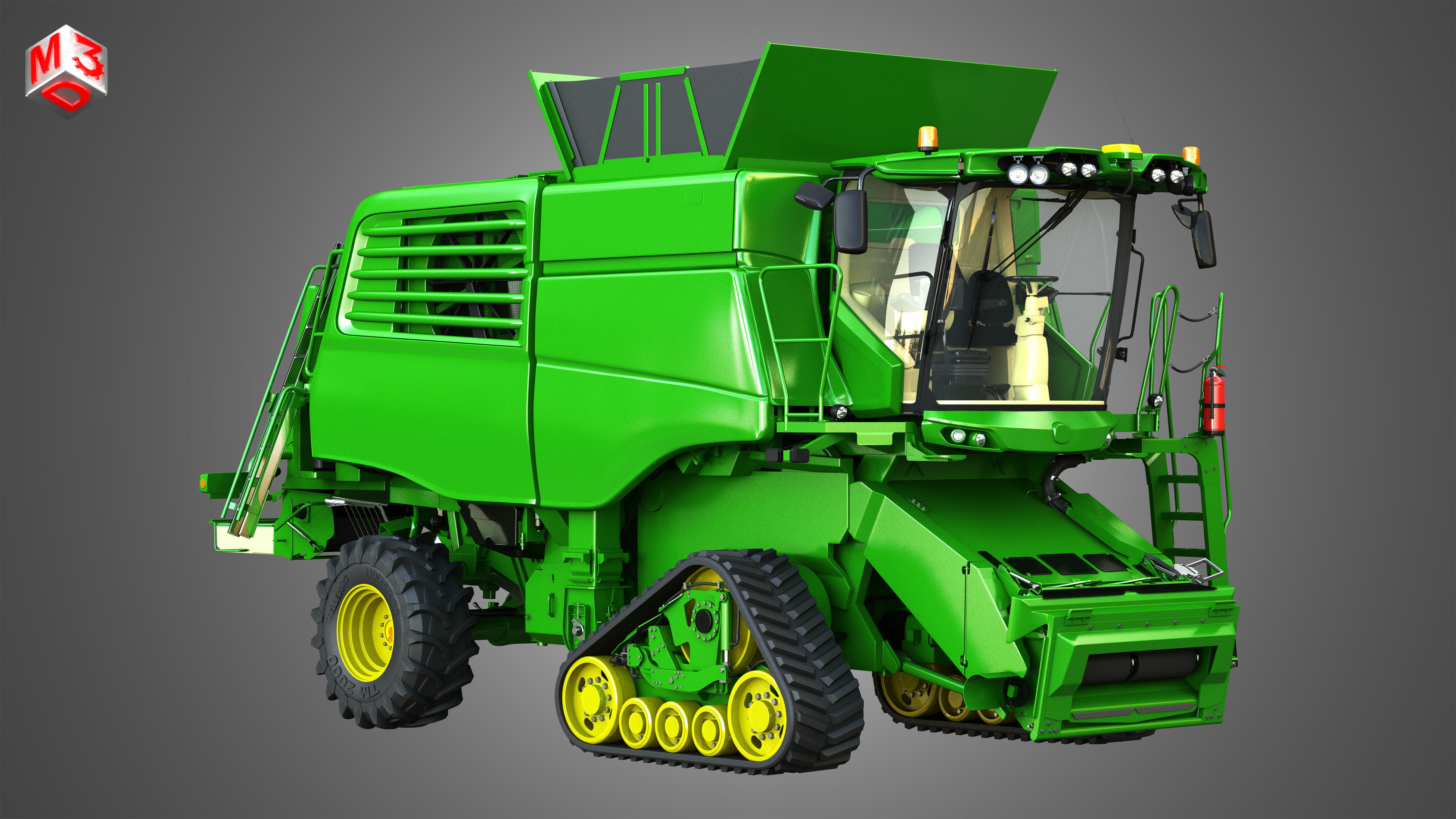 JD - T560 Hillmaster Harvester Combine 3D model_3