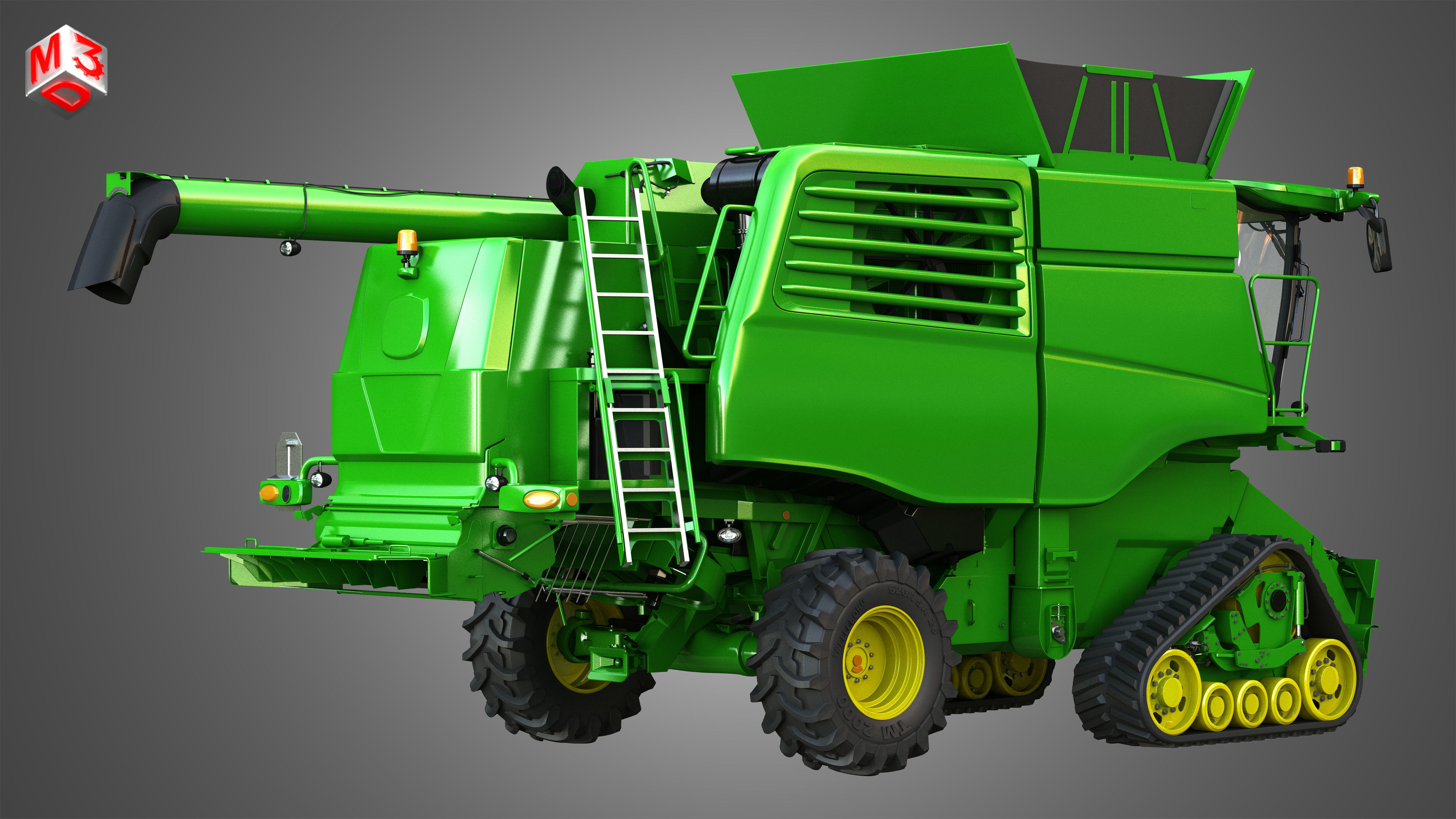 JD - T560 Hillmaster Harvester Combine 3D model_2