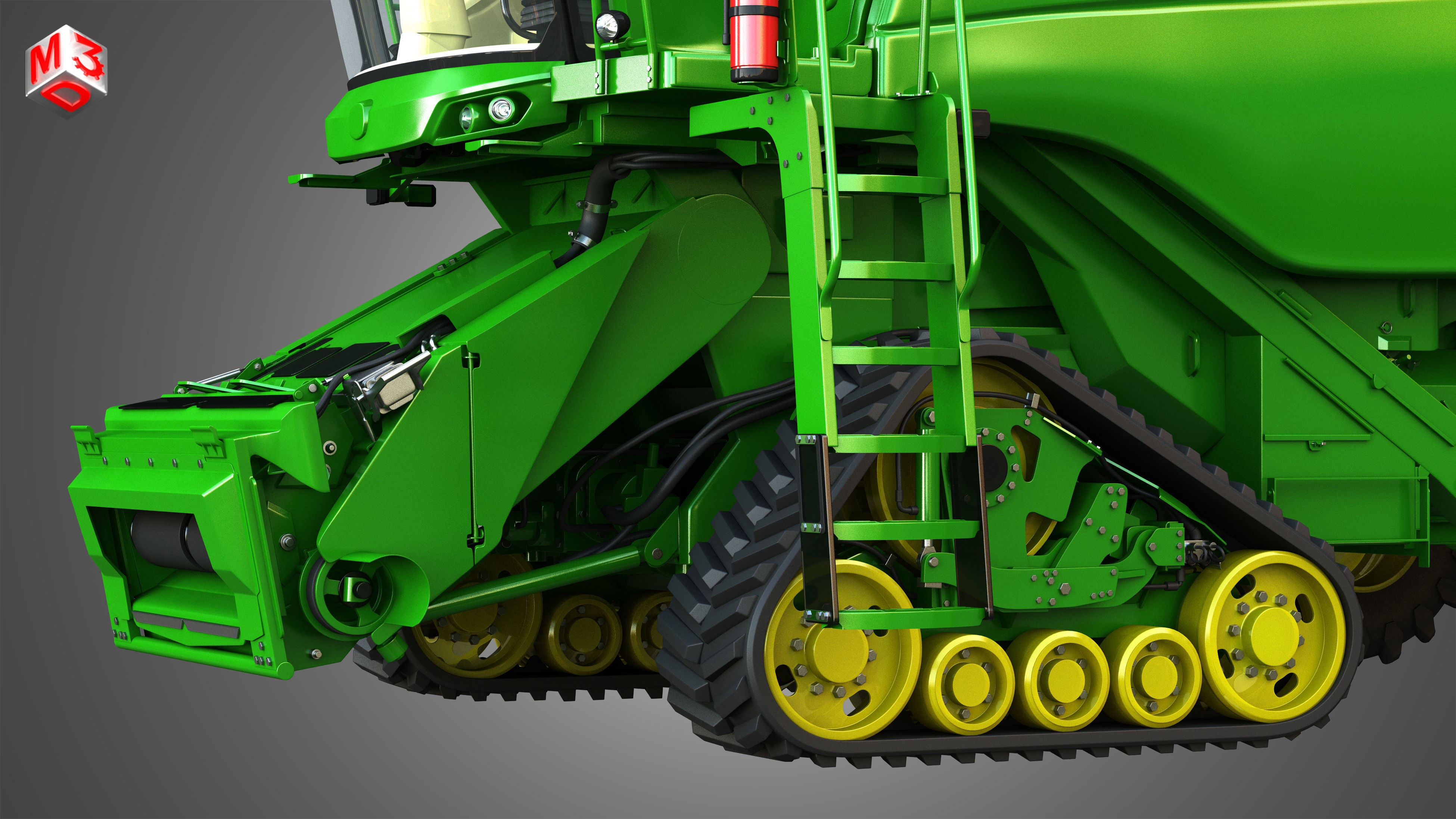 JD - T560 Hillmaster Harvester Combine 3D model_11