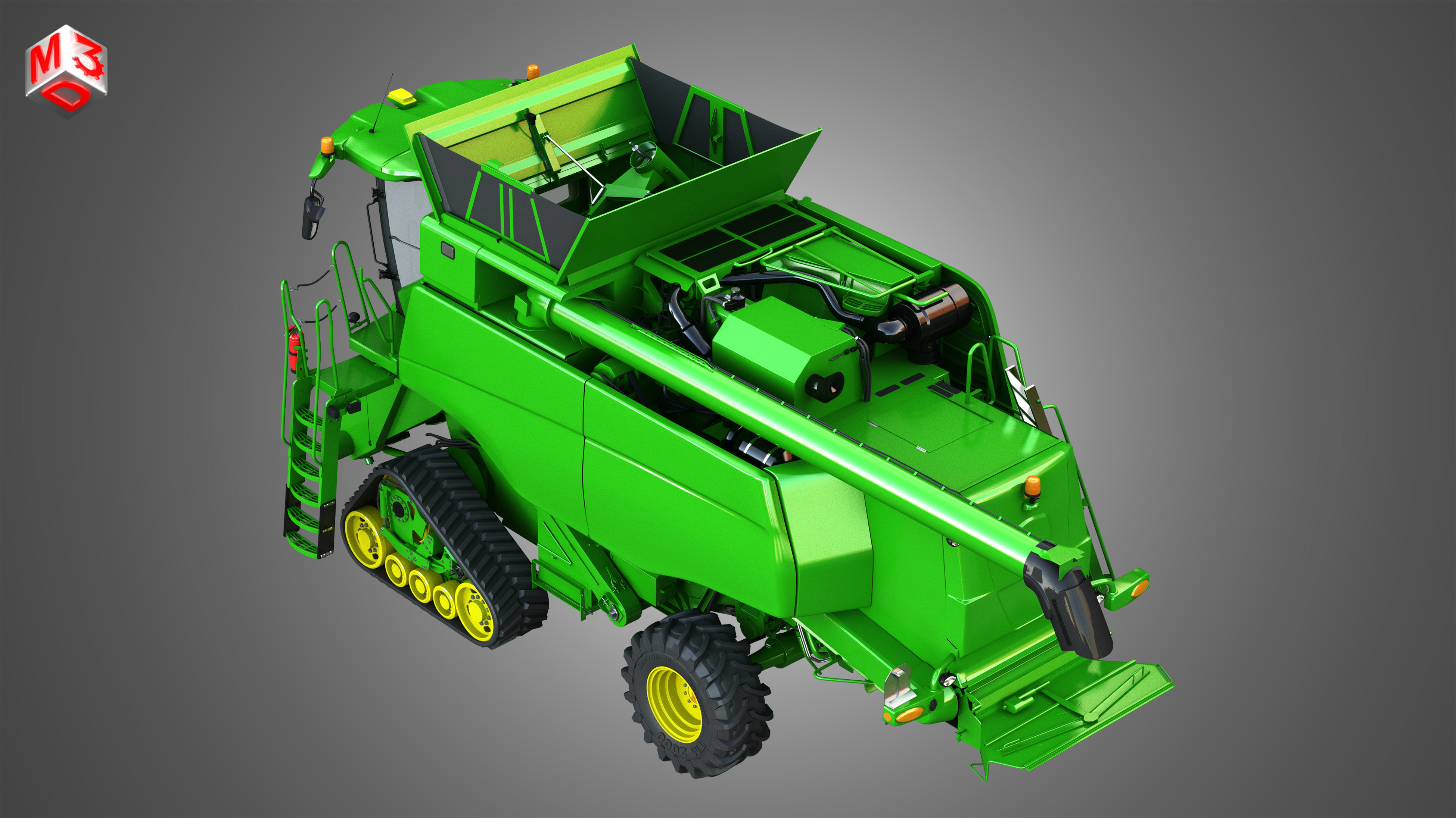 JD - T560 Hillmaster Harvester Combine 3D model_10