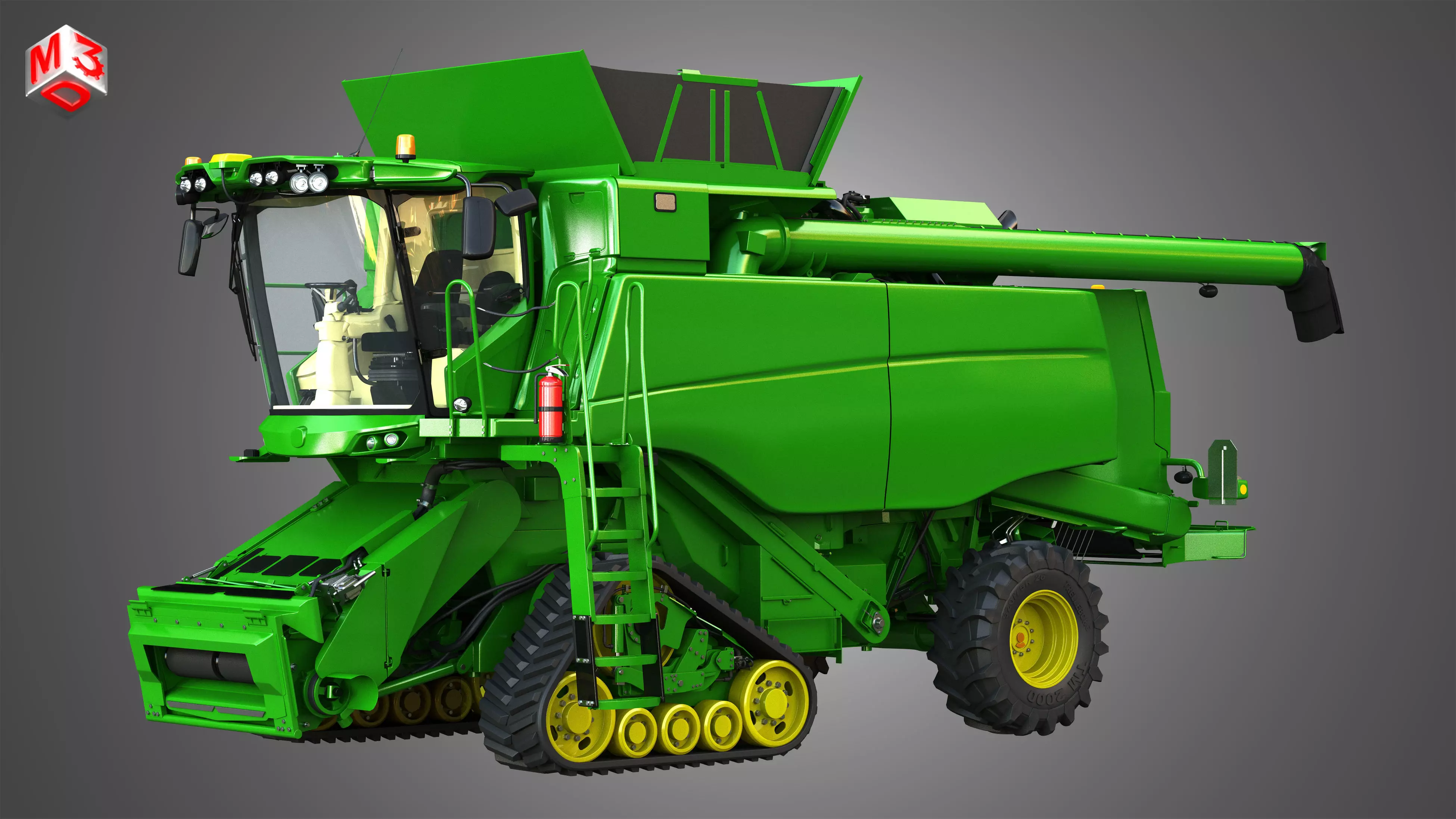 JD - T560 Hillmaster Harvester Combine 3D model_0