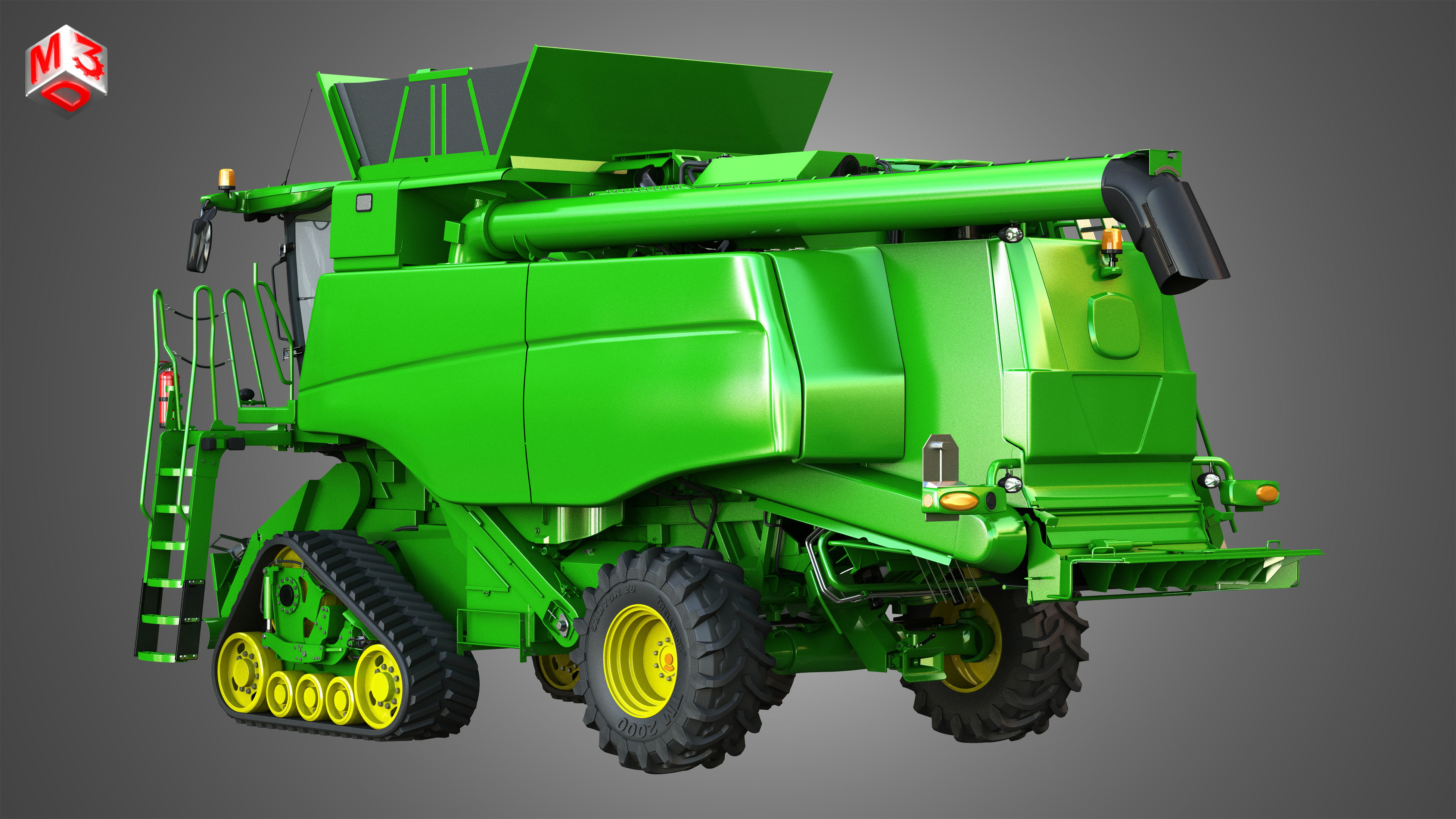 JD - T560 Hillmaster Harvester Combine 3D model_4