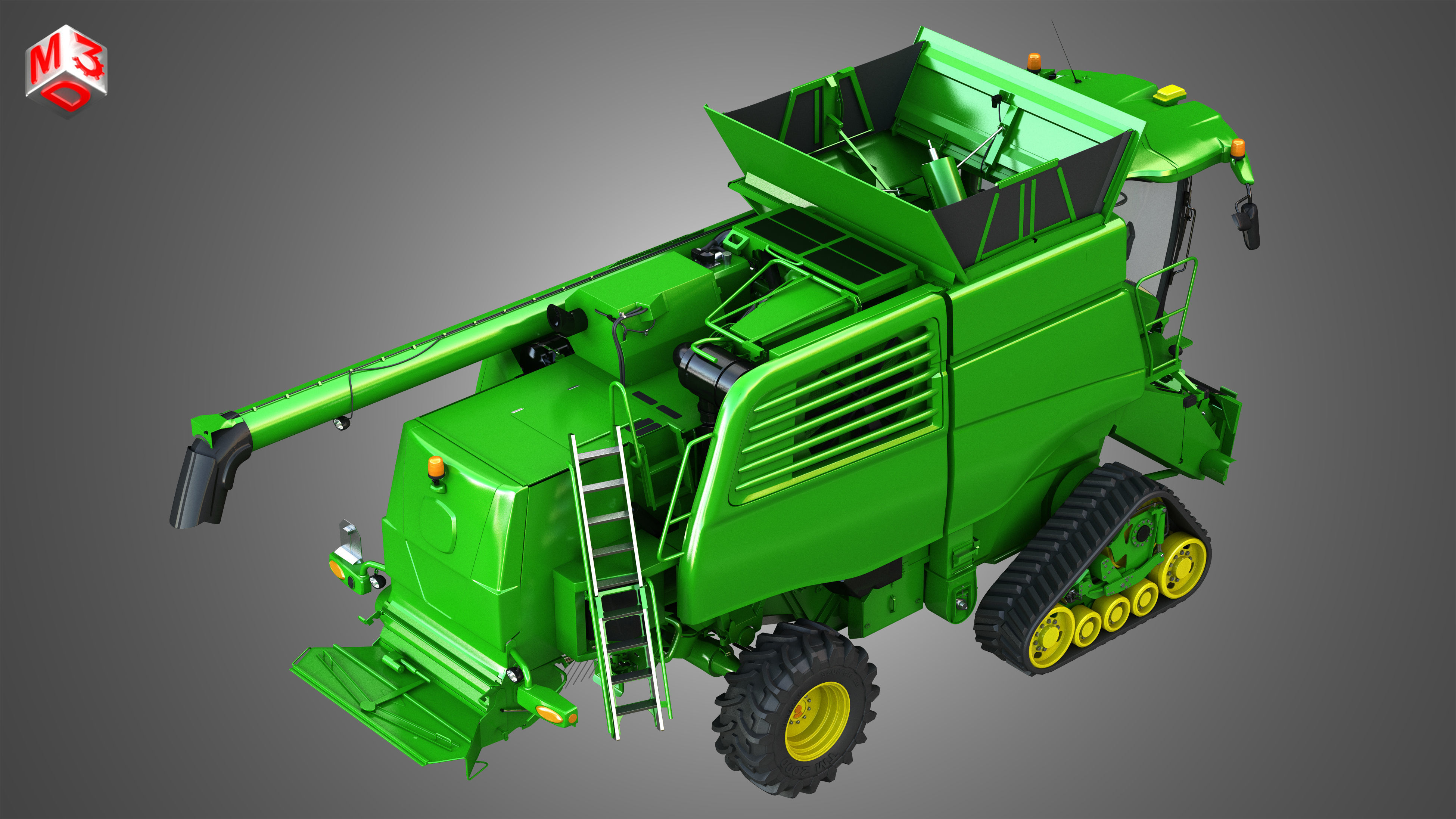 JD - T560 Hillmaster Harvester Combine 3D model_8