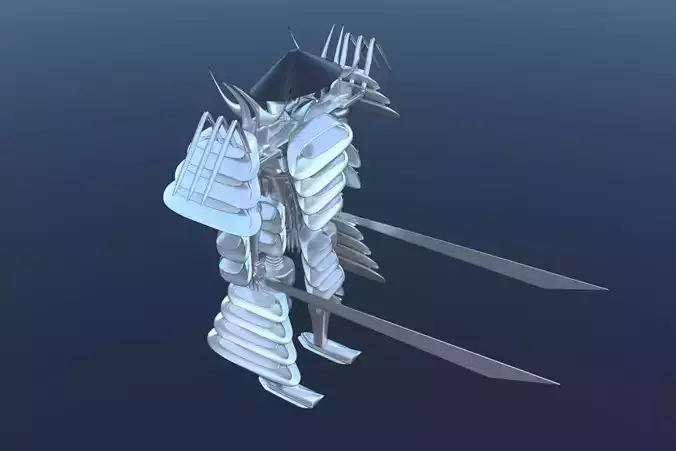 Samurai Robot Cyborg Ninja SciFi Game Character