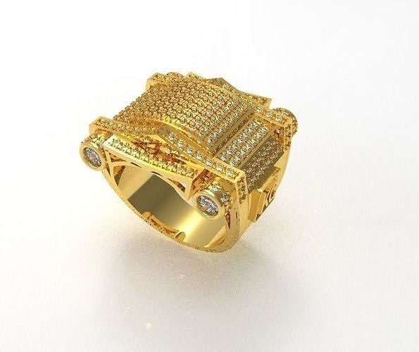 062 - Heavy Iced Hiphop Ring 3D print model