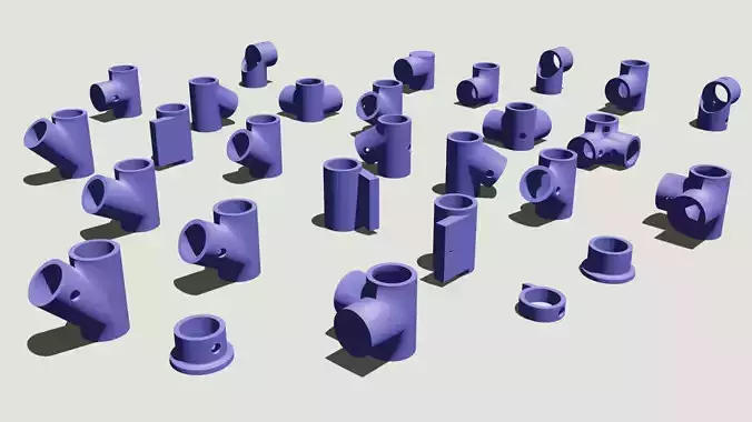 DIY multipurpose shelves cases connectors 3D print model