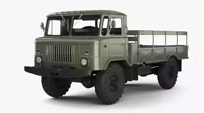 GAZ-66 Truck High-Poly 3D model