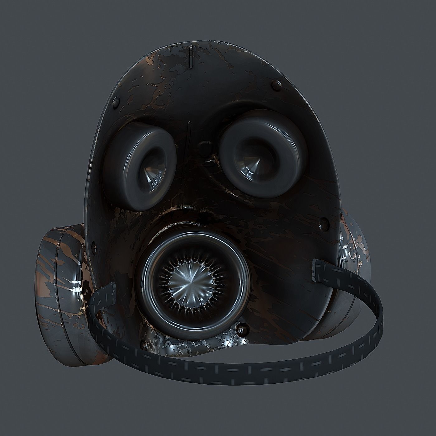 Gas mask helmet 3d model scifi Low-poly Low-poly Low-poly 3D model_4