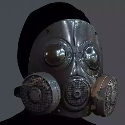 Gas mask helmet 3d model scifi Low-poly Low-poly