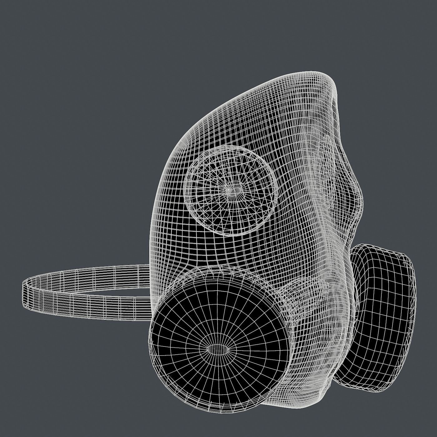 Gas mask helmet 3d model scifi Low-poly Low-poly Low-poly 3D model_6