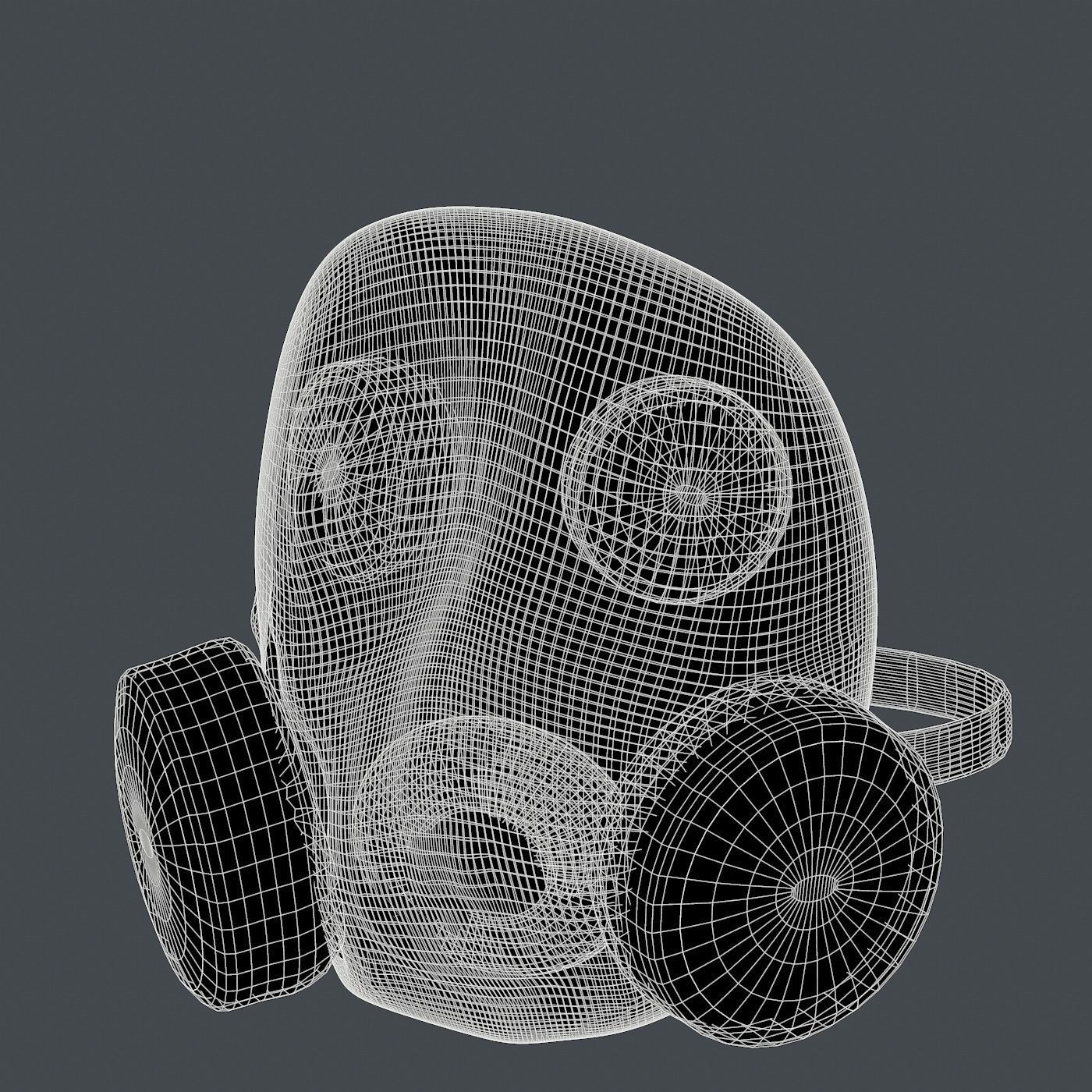 Gas mask helmet 3d model scifi Low-poly Low-poly Low-poly 3D model_7
