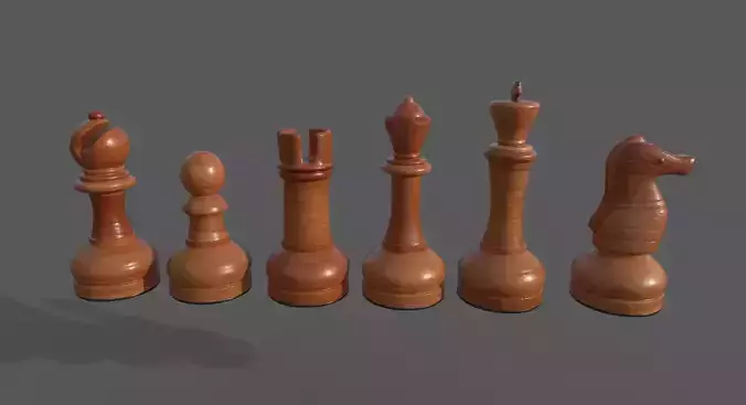 Chess pieces low poly PBR