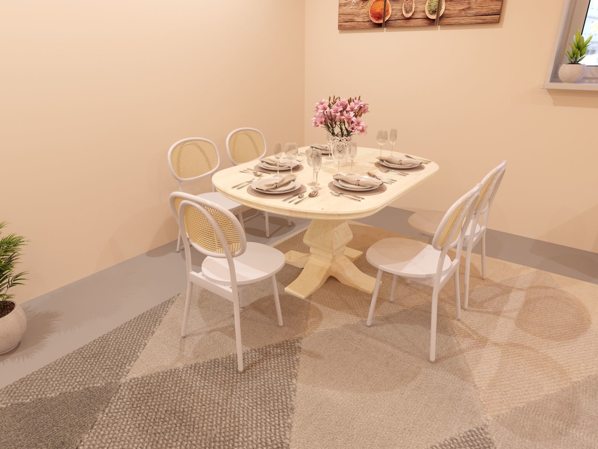 Contemporary chair bright colors 3D model_5