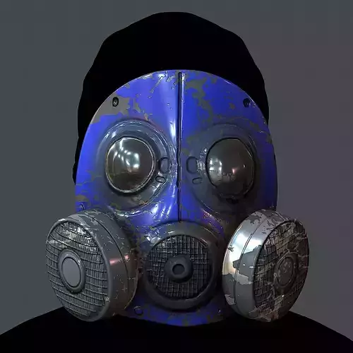 Gas mask helmet 3d model scifi Low-polyel