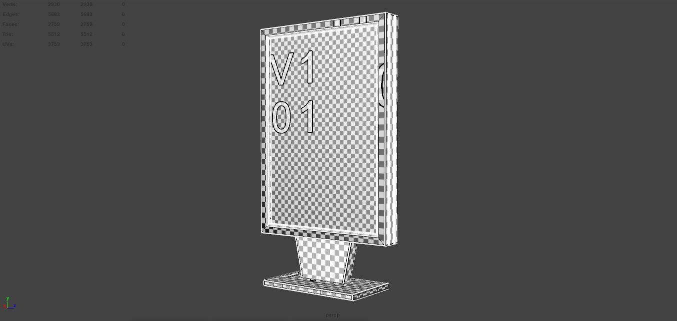 Advertising stand display Billboard 04 Low-poly 3D model_19