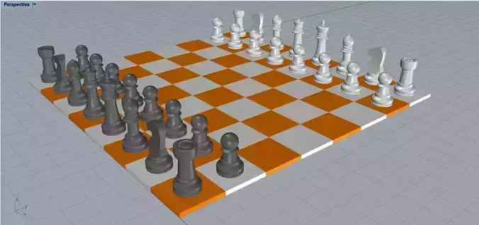 Ajedrez orange and chess board