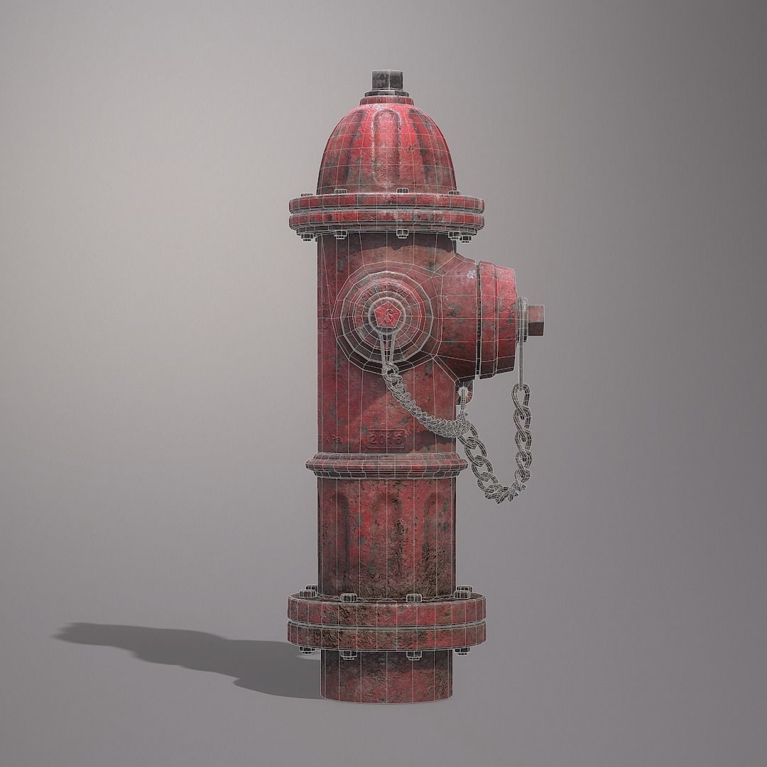 Fire Hydrant  Low-poly 3D model_4