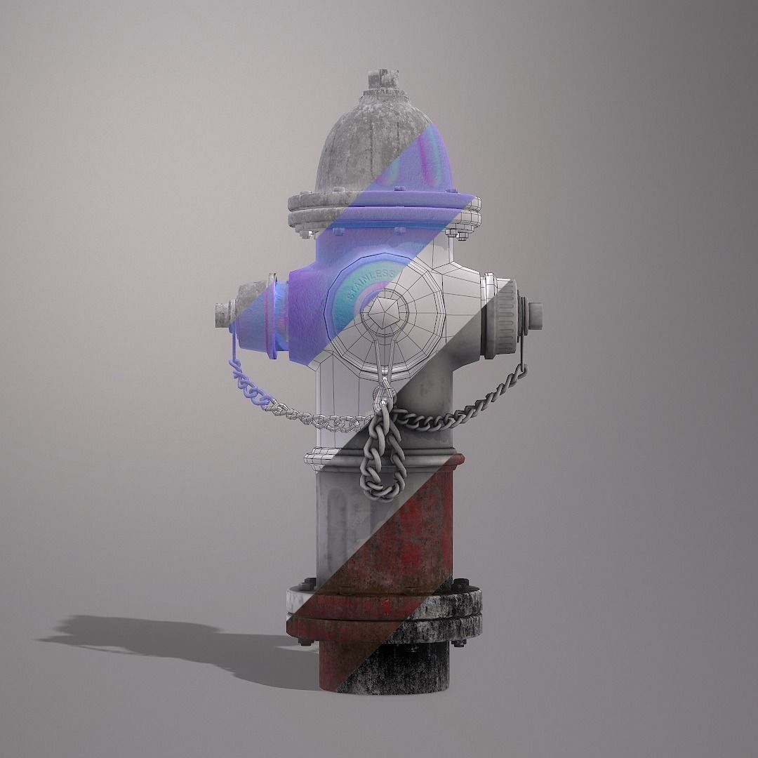 Fire Hydrant  Low-poly 3D model_6