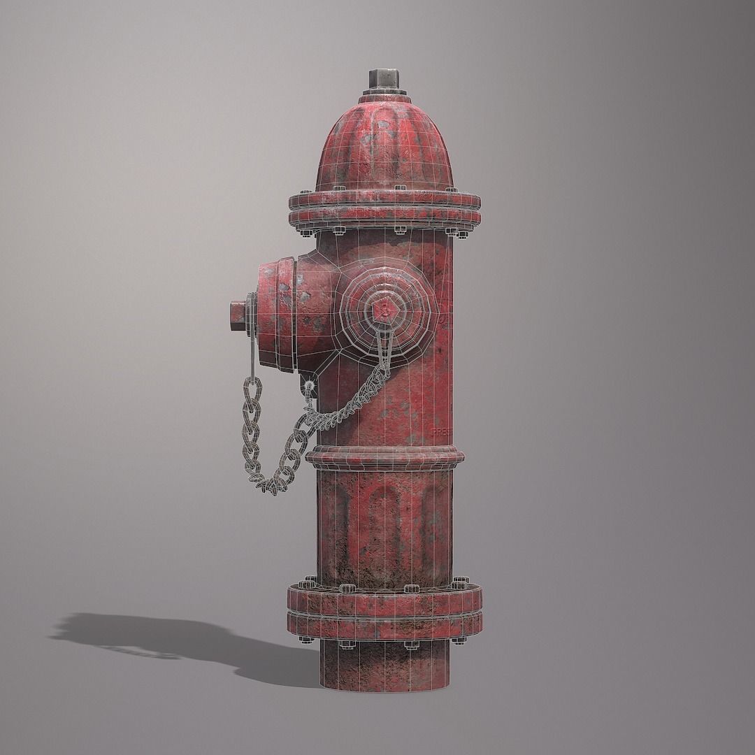 Fire Hydrant  Low-poly 3D model_5