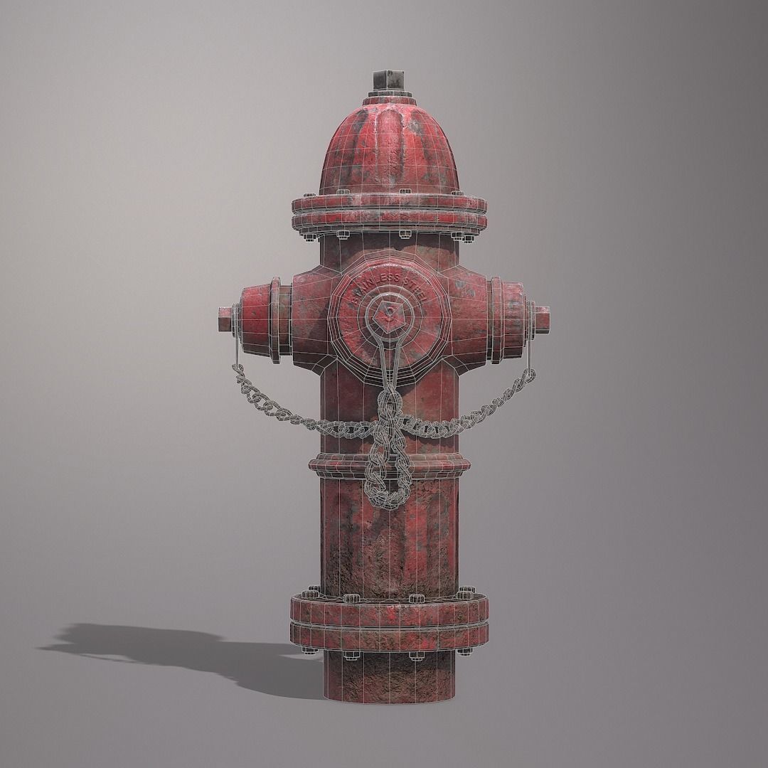 Fire Hydrant  Low-poly 3D model_2