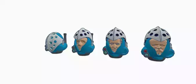 Space marines bassinet heads 3D print model