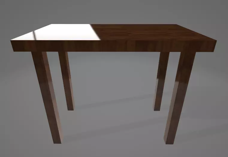 Wood table 3D model_0
