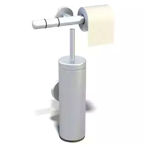 Toilet Paper Holder And Toilet Scrub Brush 3D model