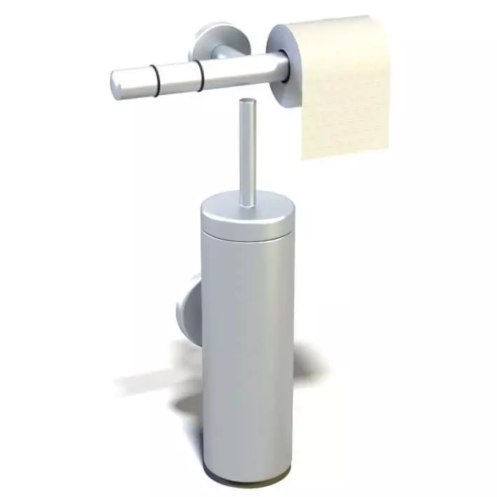 Toilet Paper Holder And Toilet Scrub Brush 3D model_0