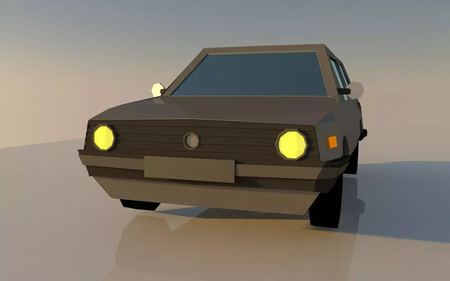 Golf low poly volkswagen car 3D model
