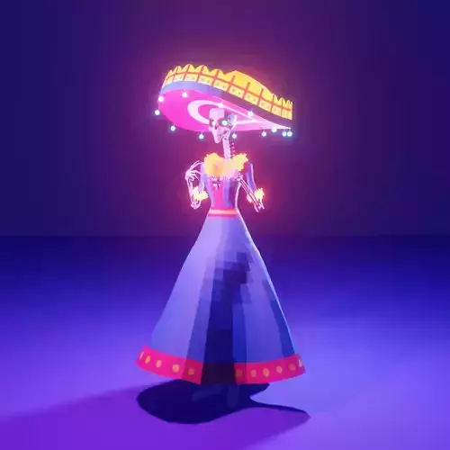 The Catrina - Low Poly ideal for games AR and VR