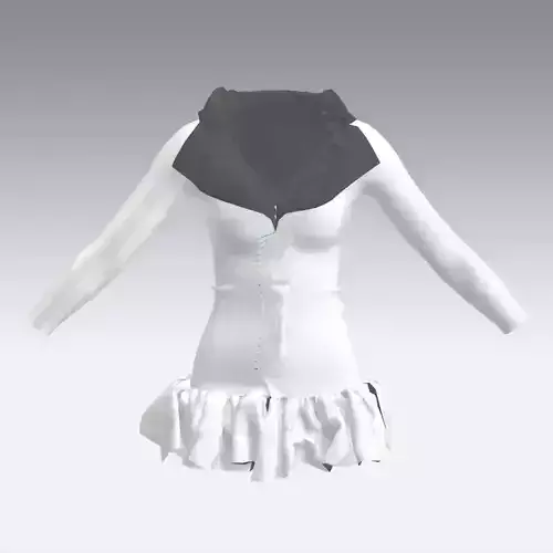 RUFFLED AND COLLAR JACKET