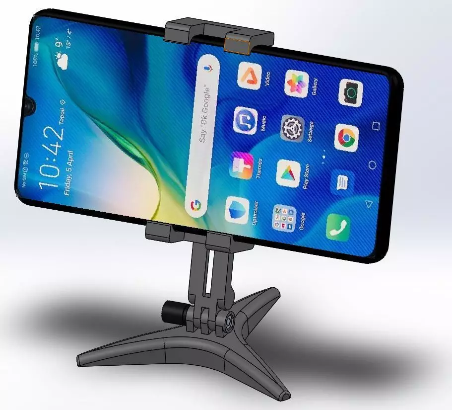 Desktop smartphone stand 3D print model_0