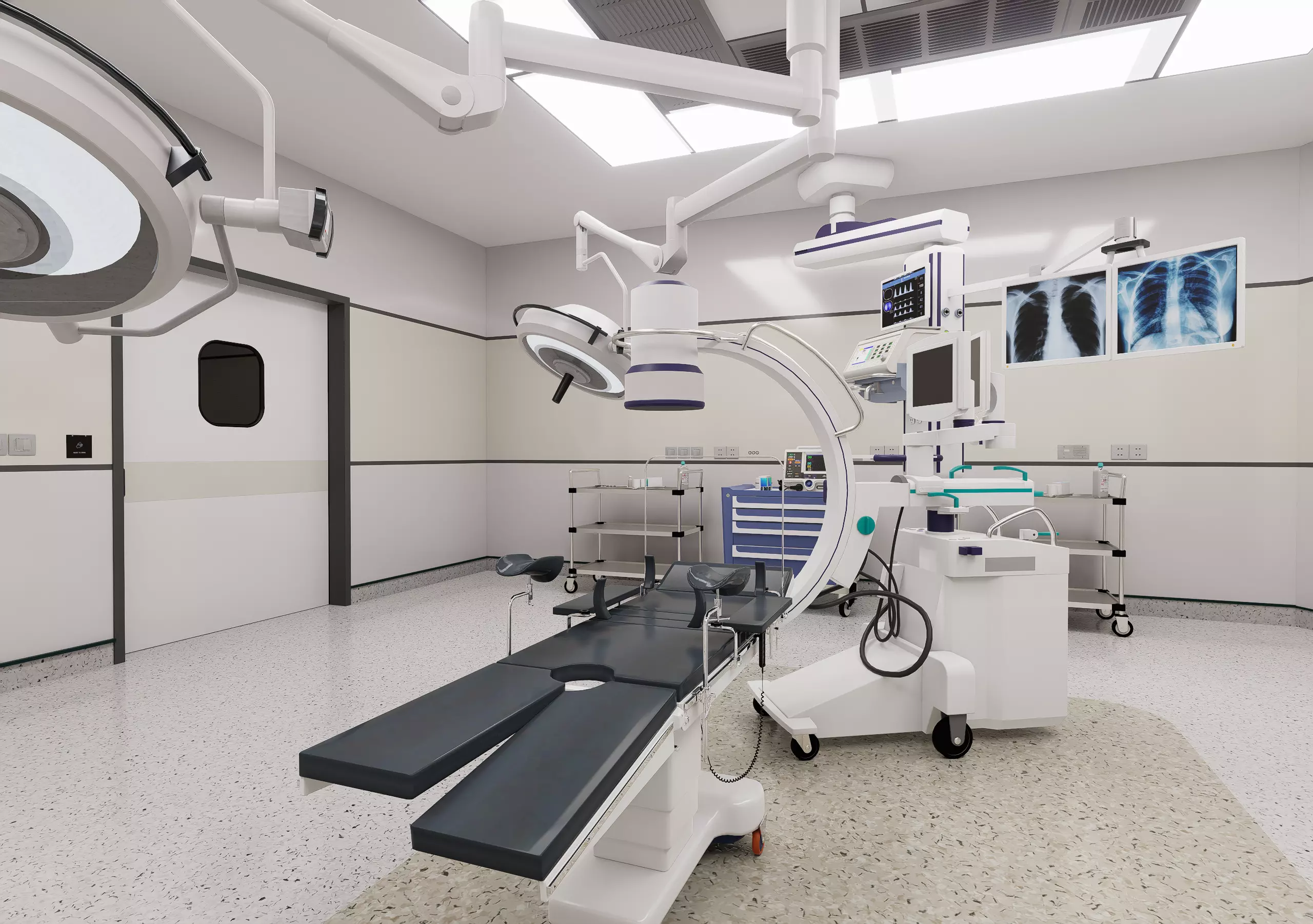 MEDICAL SPACES-SURGICAL OPERATION ROOM Low-poly 3D model_3