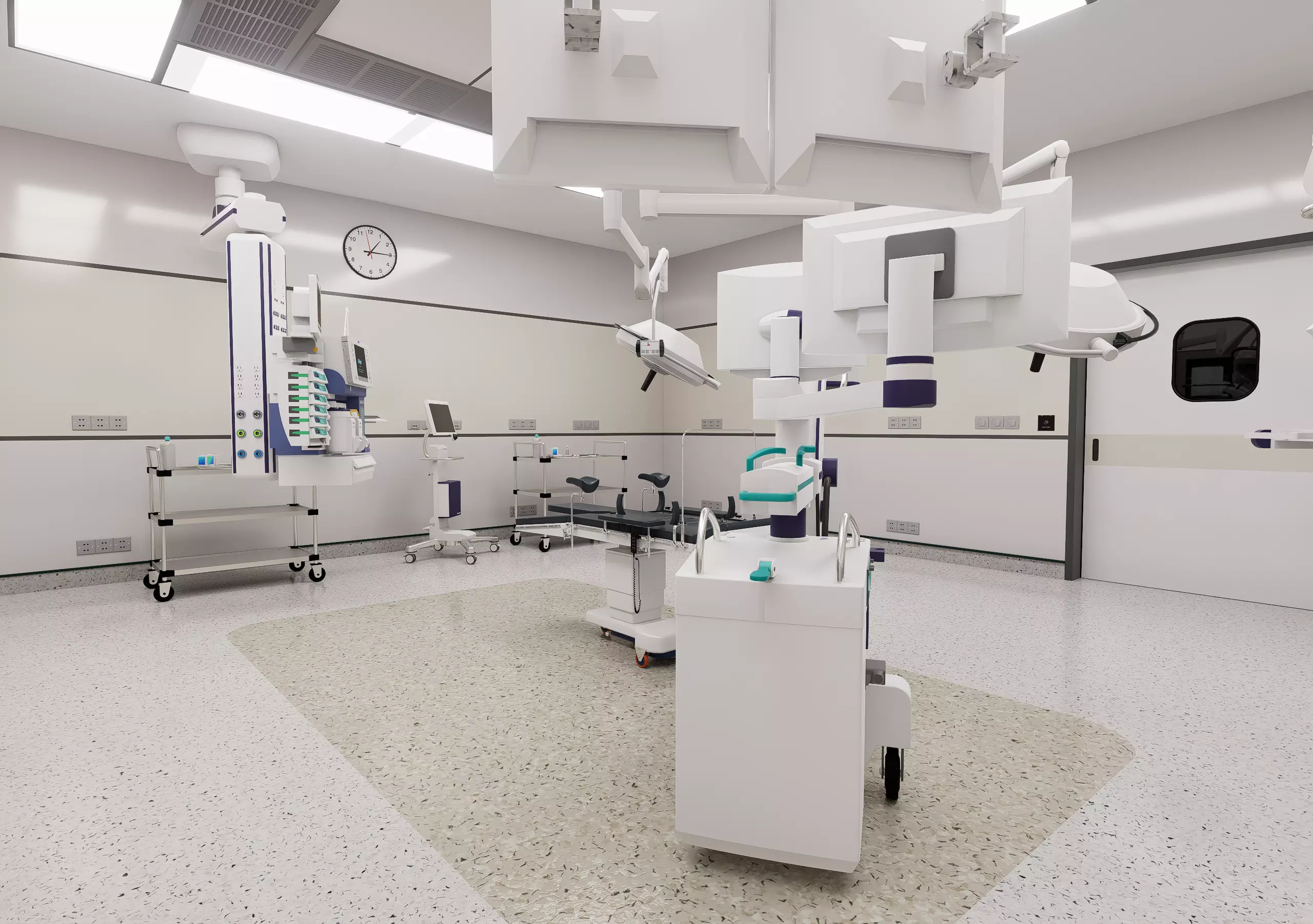 MEDICAL SPACES-SURGICAL OPERATION ROOM Low-poly 3D model_4