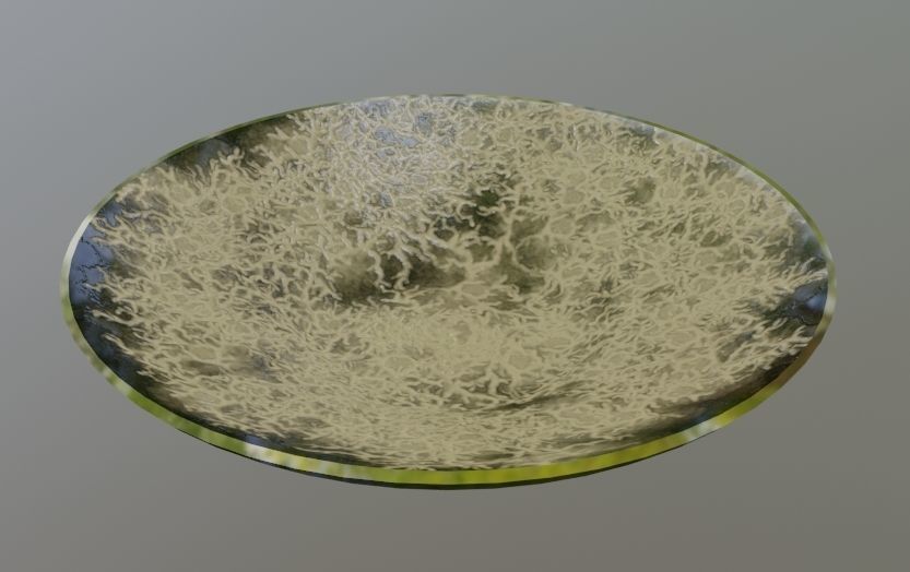 Dish of golden lightning 3D model_5