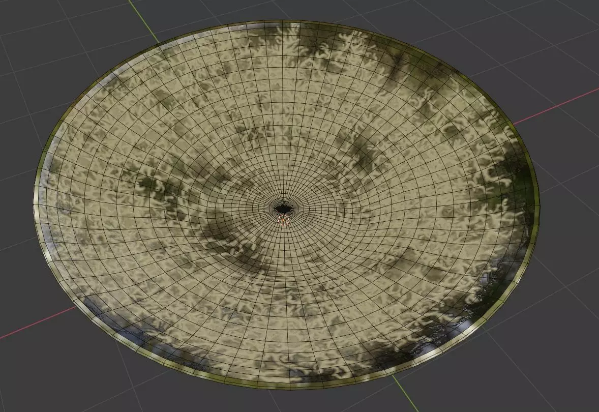 Dish of golden lightning 3D model_0